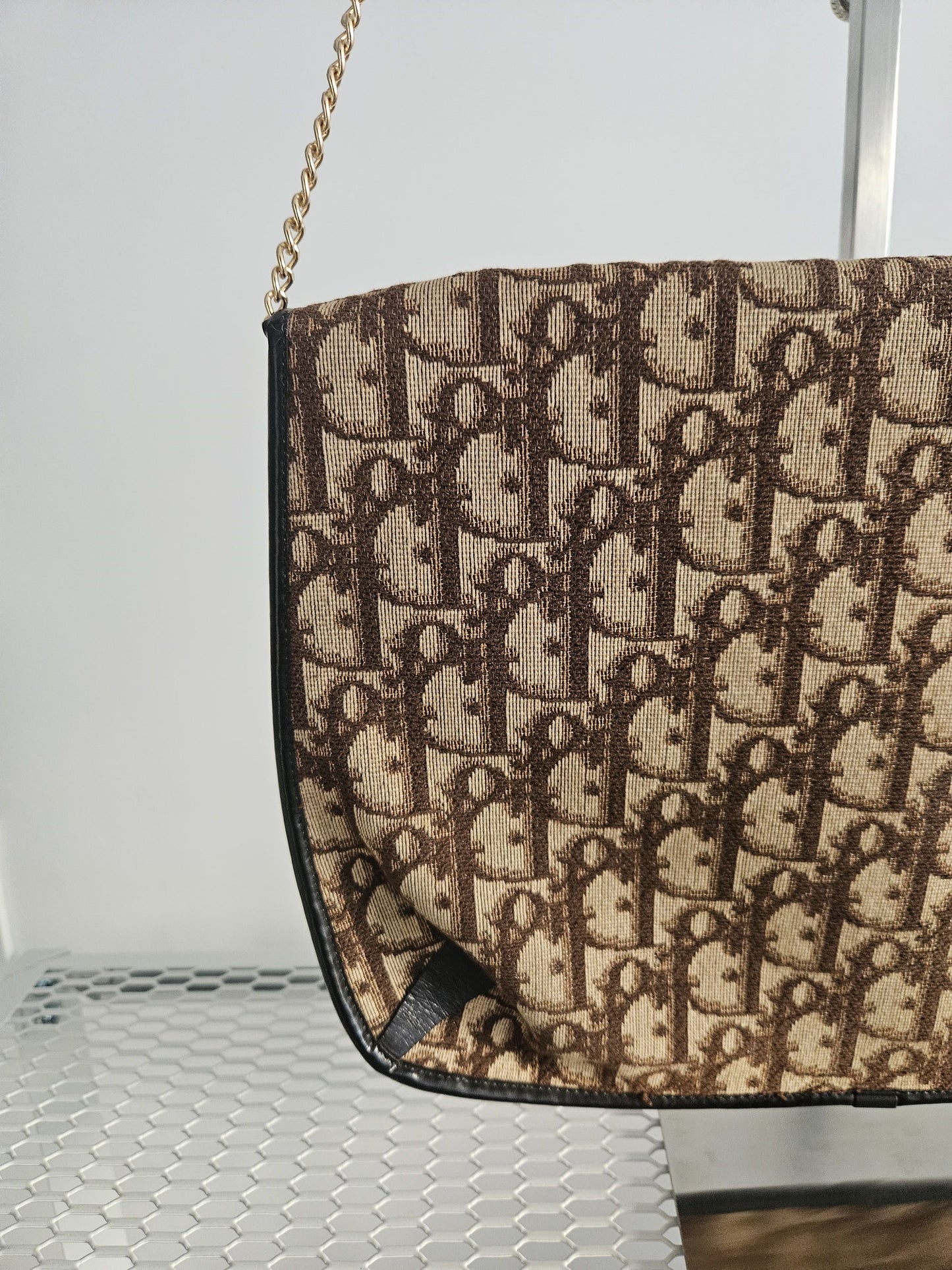 Vintage 80s Dior trotter chain flap shoulder/ crossbody bag