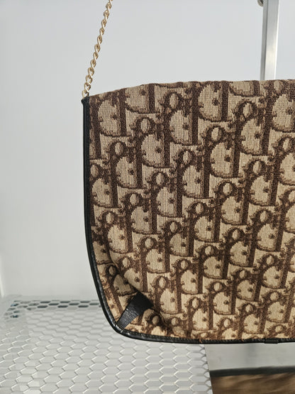 Vintage 80s Dior trotter chain flap shoulder/ crossbody bag