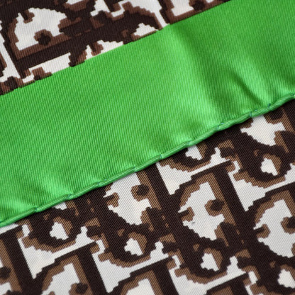 Vintage Dior trotter silk scarf brown & green