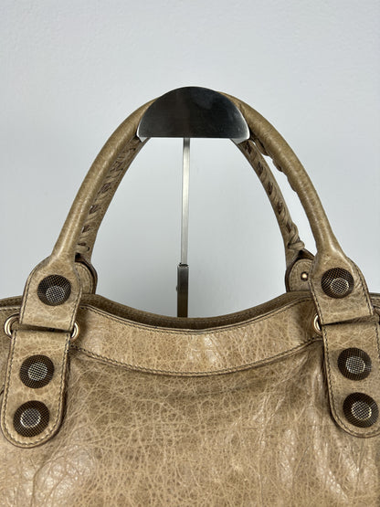 Balenciaga giant hardware city bag in beige