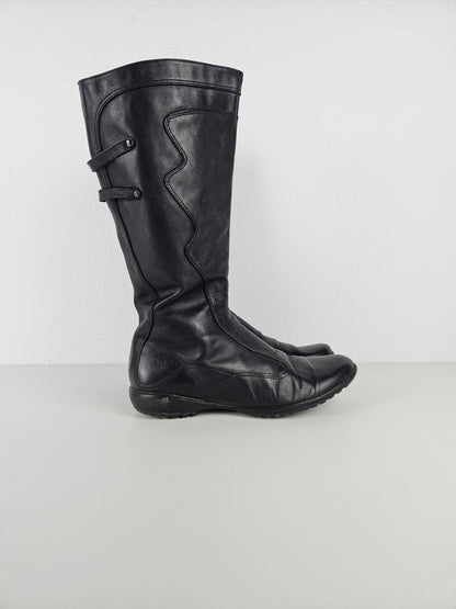 Vintage y2k avant garde leather biker boots