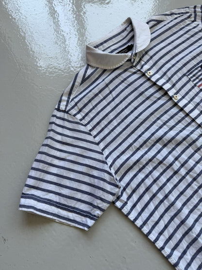Burberry black label striped short sleeve shirt