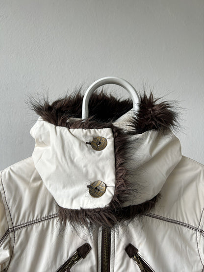 Archive y2k Miss Sixty faux fur lined hooded bomber