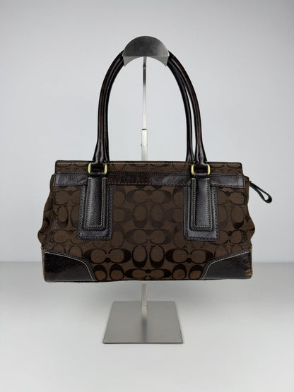 Coach hamptons carryall signature tote with flower charm