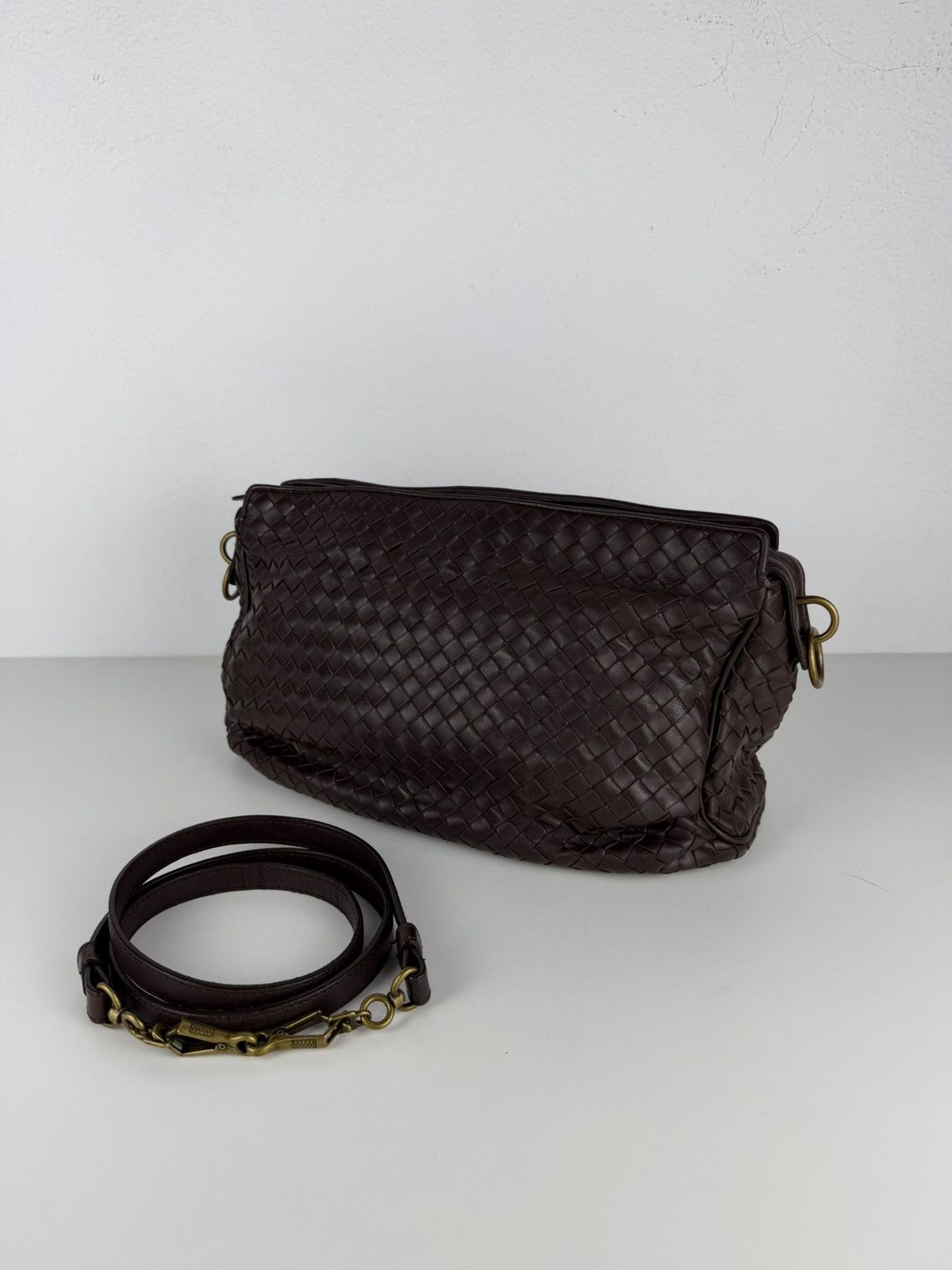 Bottega Veneta intrecciato leather shoulder/ crossbody bag