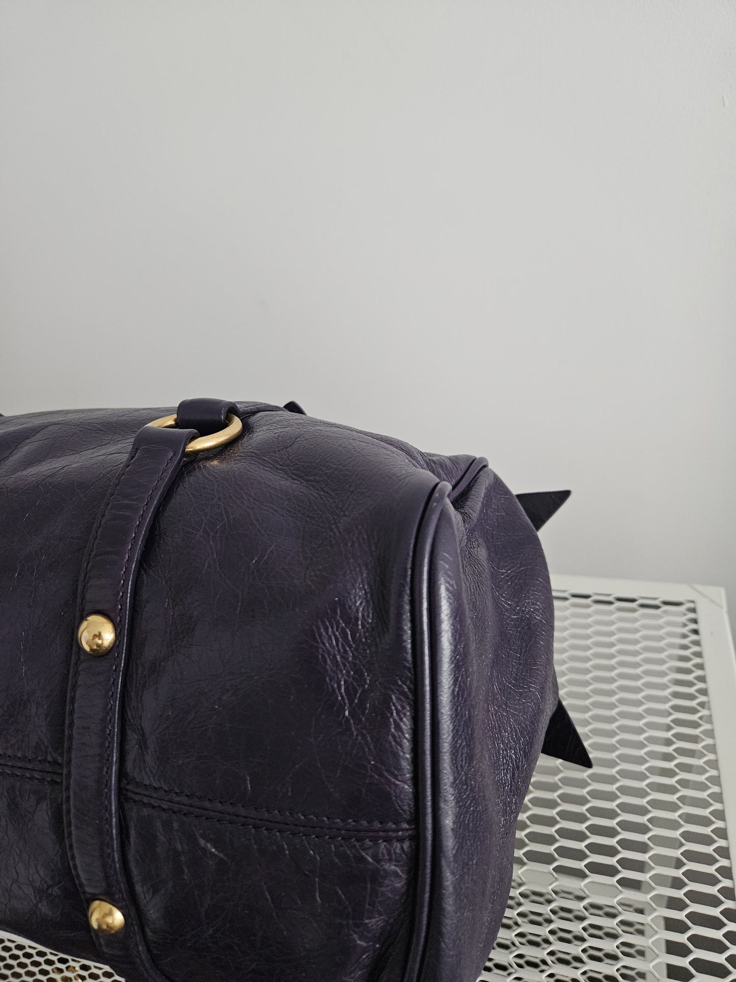 Miu miu vitello bow bag in deep purple