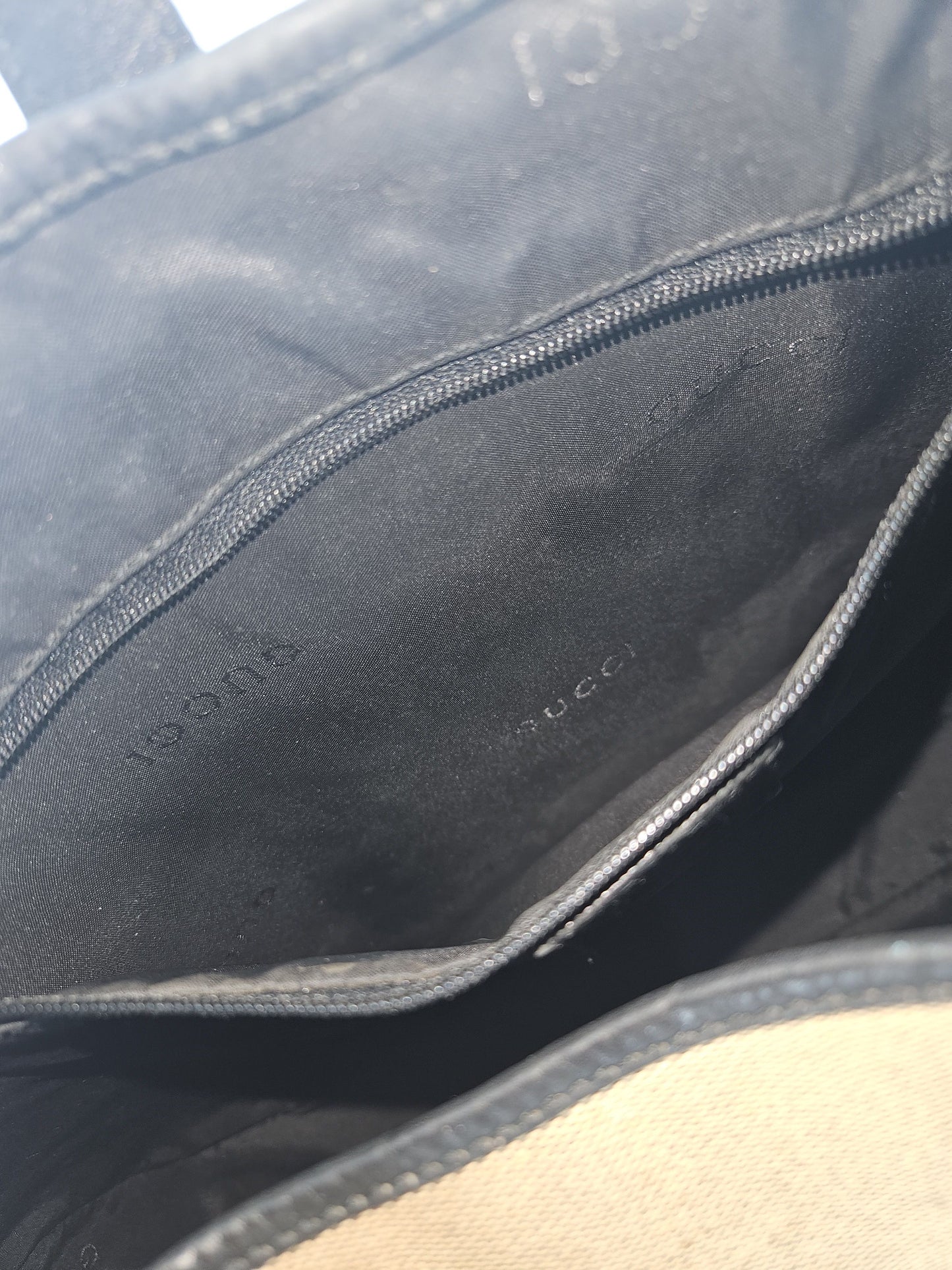 Vintage y2k Gucci Jackie canvas and leather hobo handbag