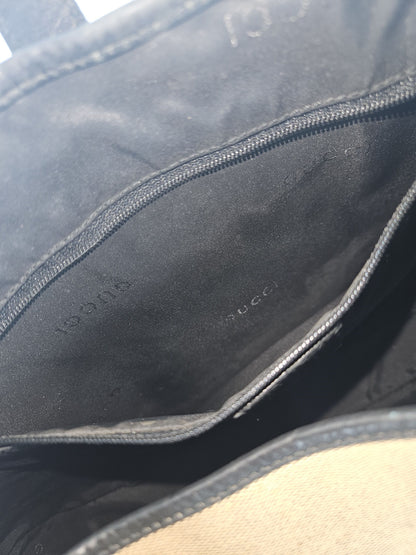 Vintage y2k Gucci Jackie canvas and leather hobo handbag