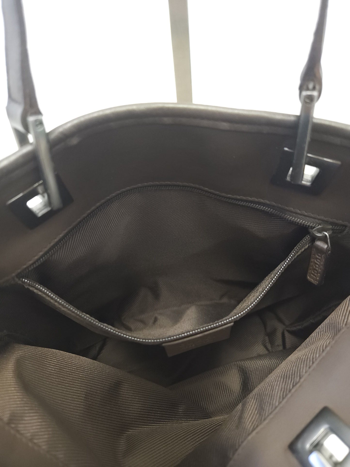 Vintage y2k Gucci gg monogram canvas and leather tote bag