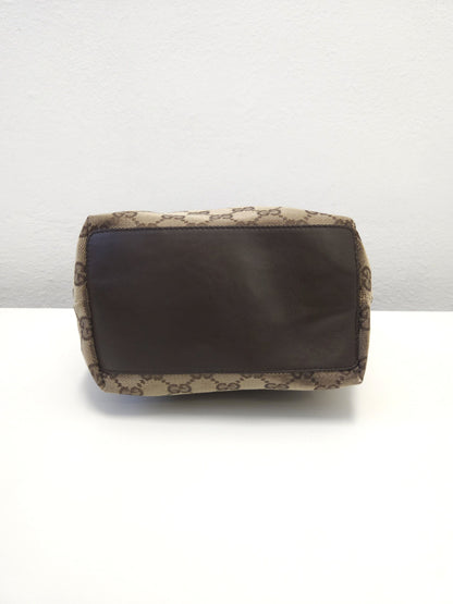 Vintage y2k Gucci gg monogram canvas and leather tote bag