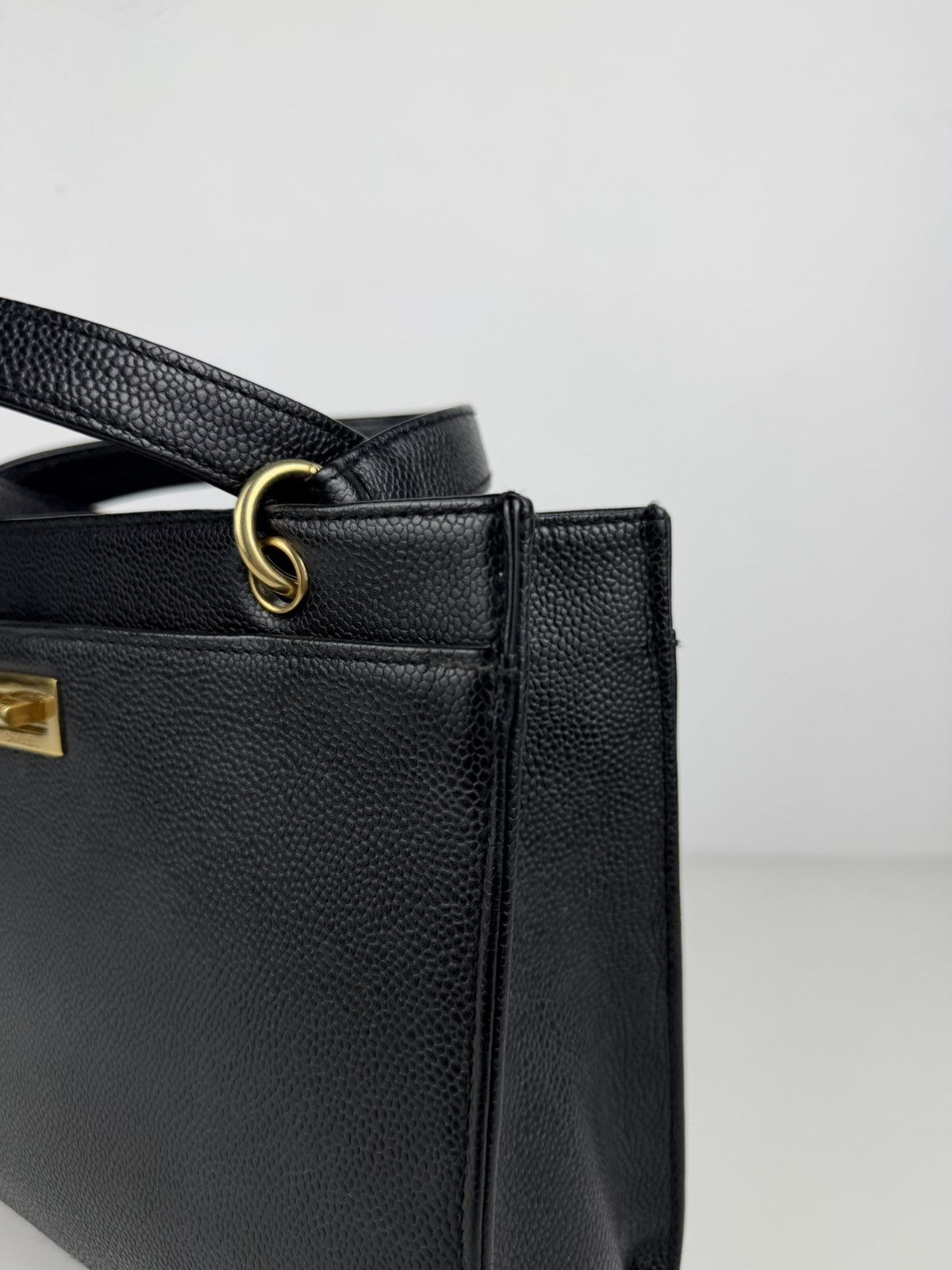 Vintage Chanel caviar 2.55 executive tote mini size