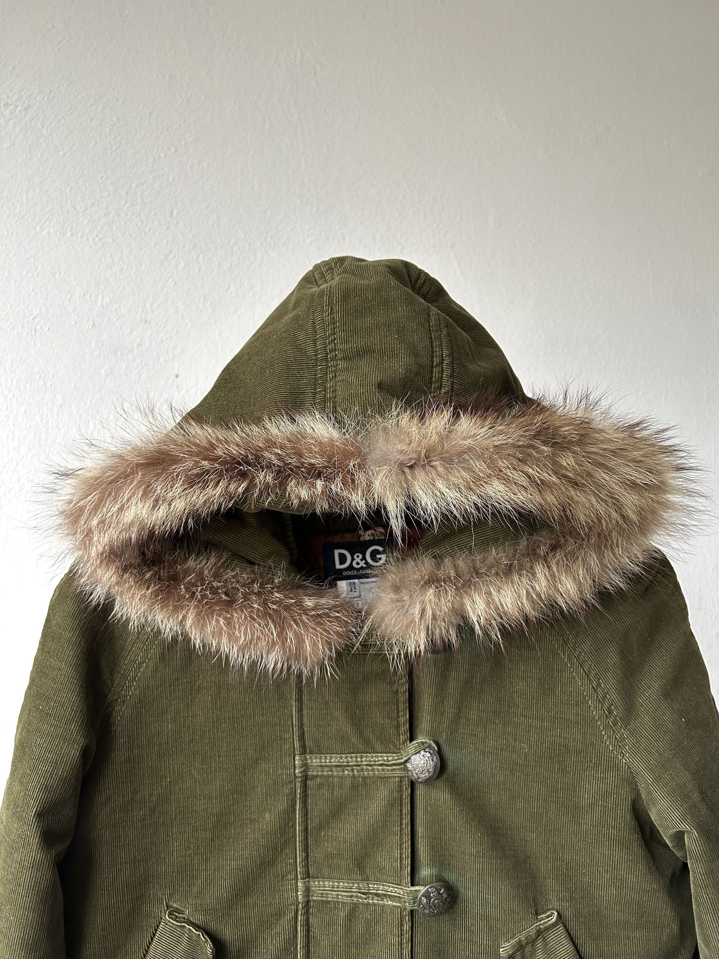 Archive y2k Dolce Gabbana corduroy hooded bomber