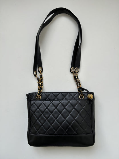Vintage 90s chanel quilted lambskin matelasse shoulder bag
