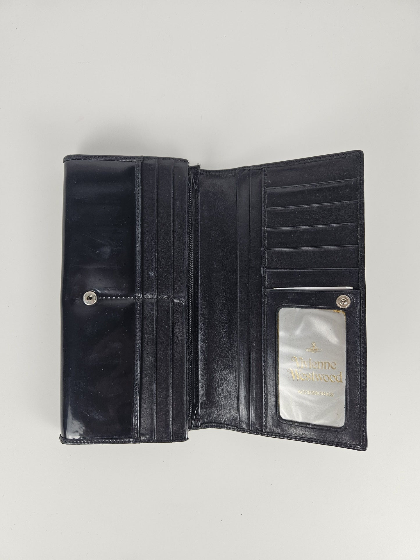 Vivienne Westwood orb black patent leather wallet