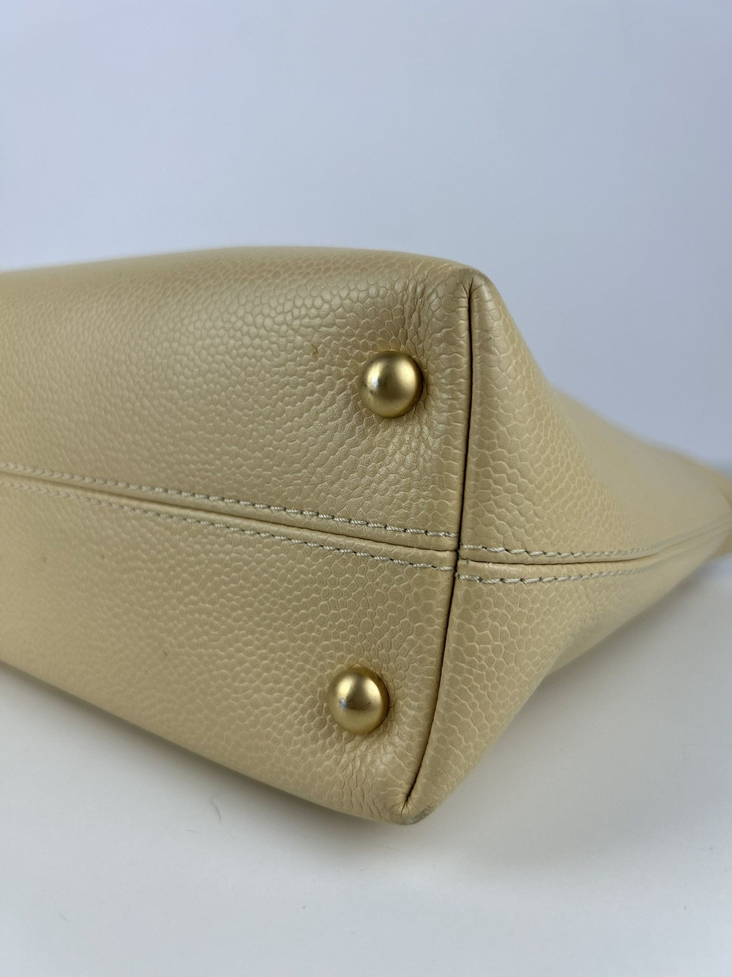 2004-2005 Chanel coco mark caviar open tote bag in buttery