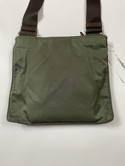 Prada nylon triangle logo small shoulder crossbody bag