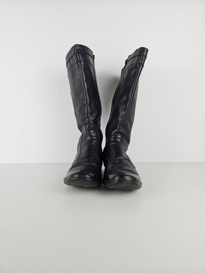 Vintage y2k avant garde leather biker boots
