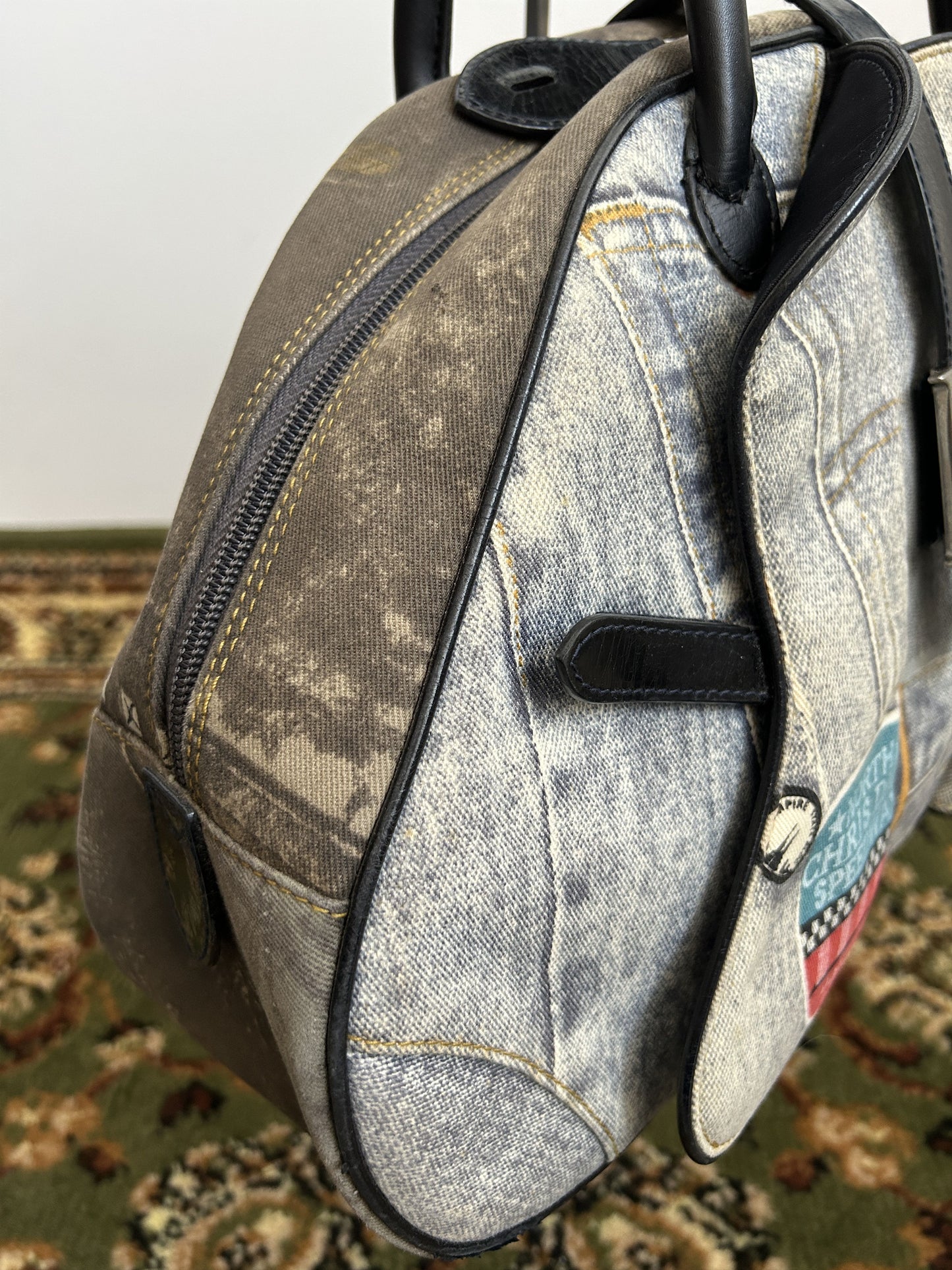 Vintage y2k Dior by John Galliano double saddle denim bowling bag