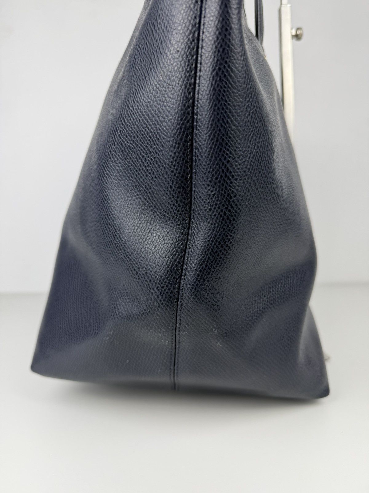 Coach crossgrain leather taxi tote dark navy