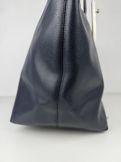 Coach crossgrain leather taxi tote dark navy