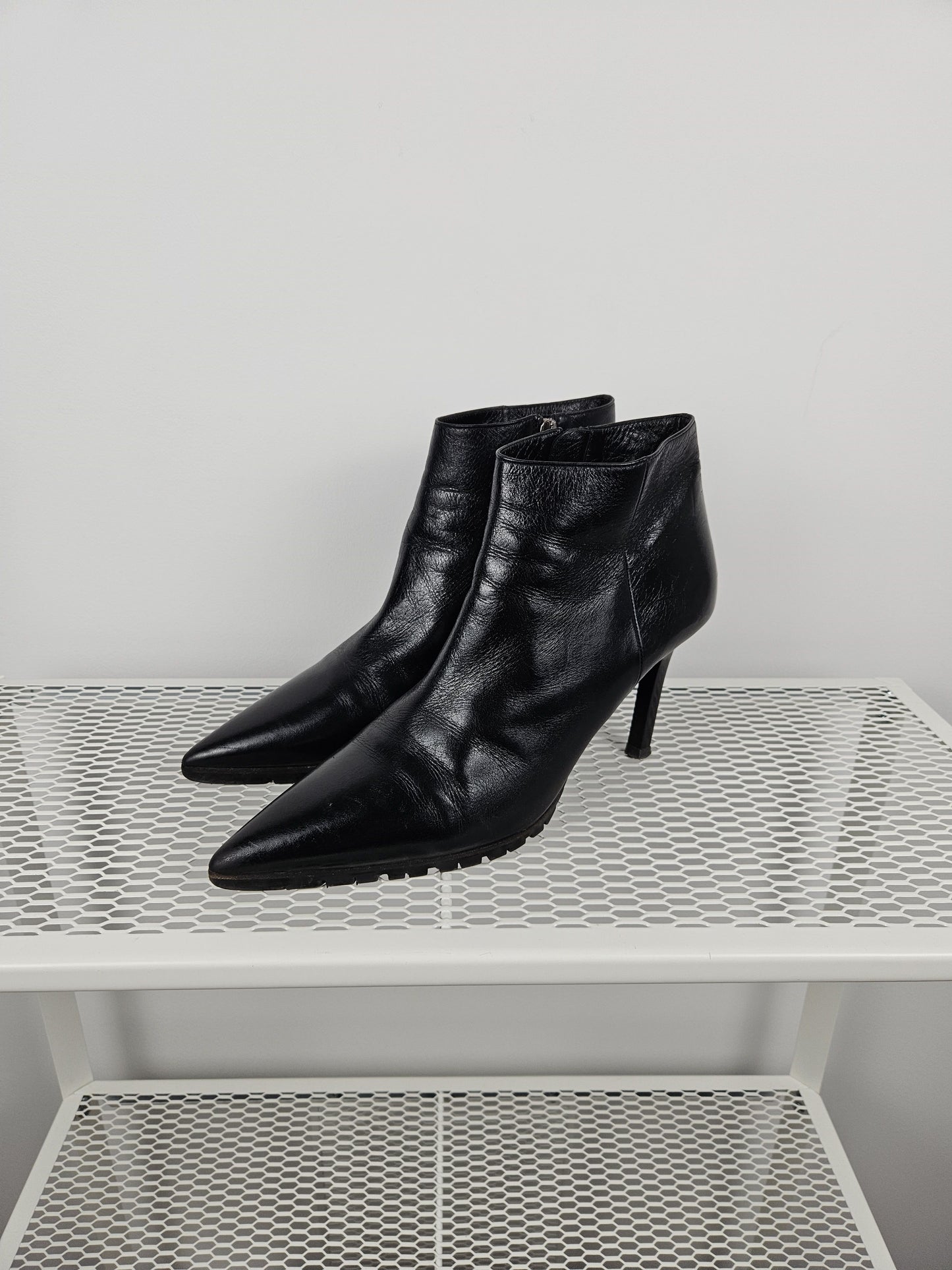 Miu Miu stiletto high heel ankle boots notched sole