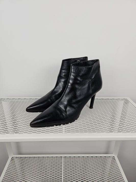 Miu Miu stiletto high heel ankle boots notched sole