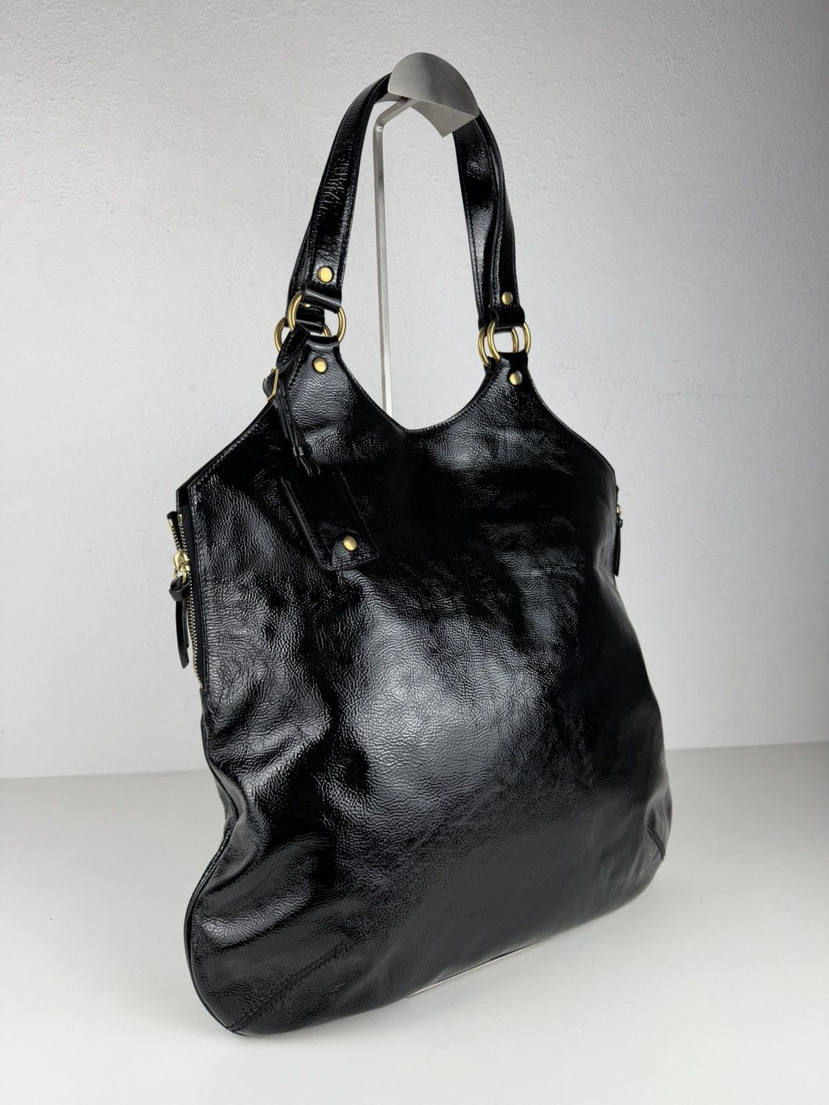 AW2007 Yves Saint Laurent Rive Gauche sac metropolis patent leather tote bag