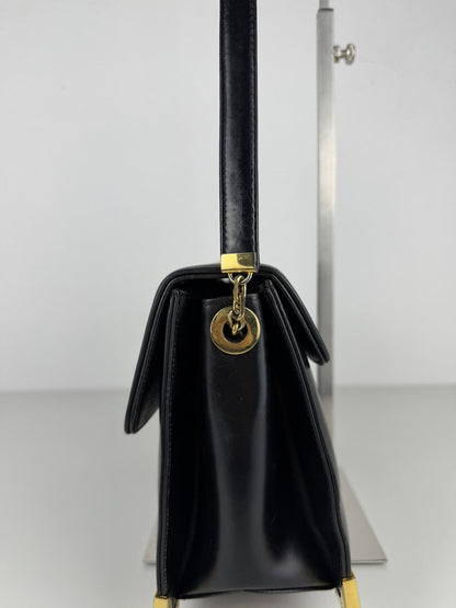 Vintage 70s Dior box calf leather shoulder bag