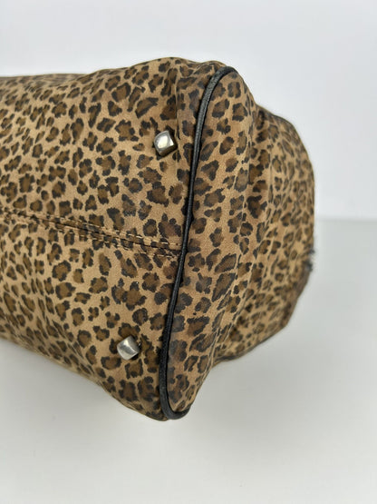 Vintage Bottega Veneta leopard print mini boston bag