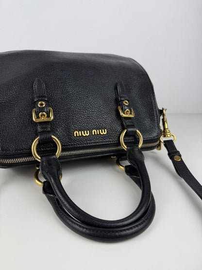 Miu miu madras leather mini boston bag