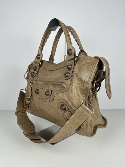 Balenciaga giant hardware city bag in beige