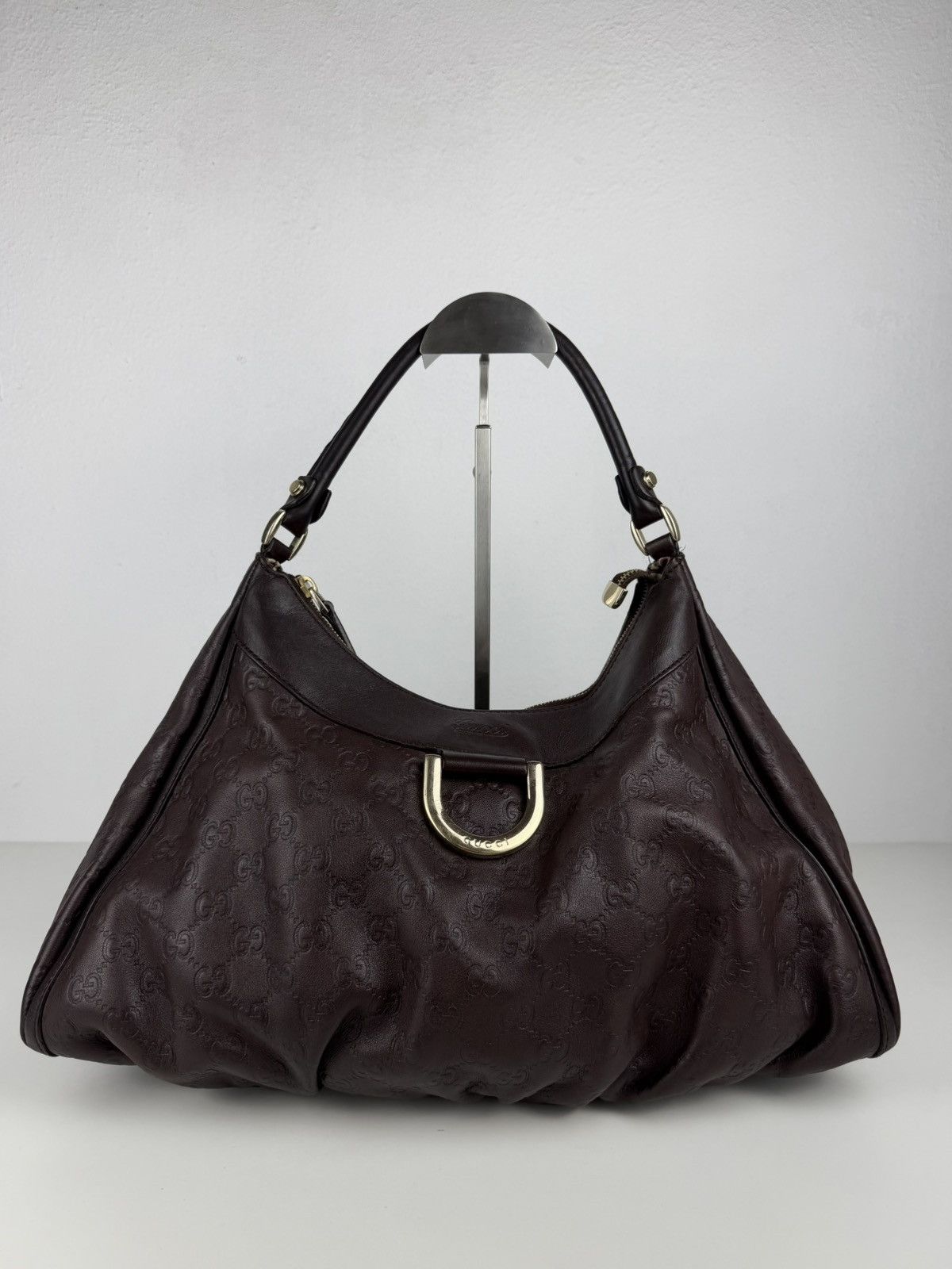 Gucci Abbey d-ring large guccissima leather monogram handbag