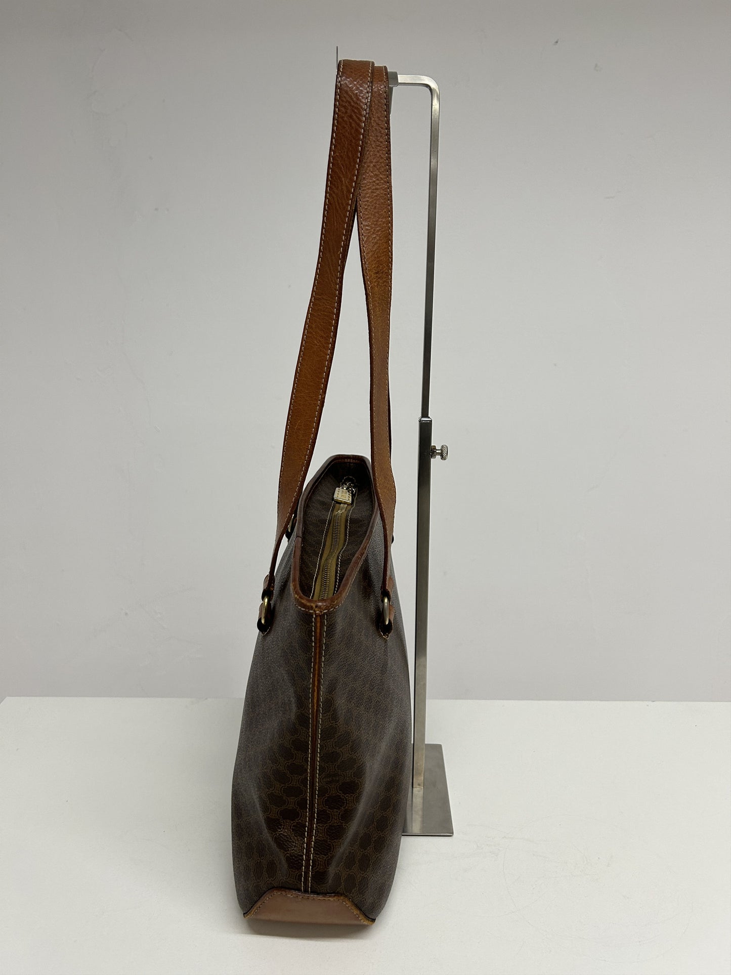 Vintage 90s Celine macadam top zip tote bag