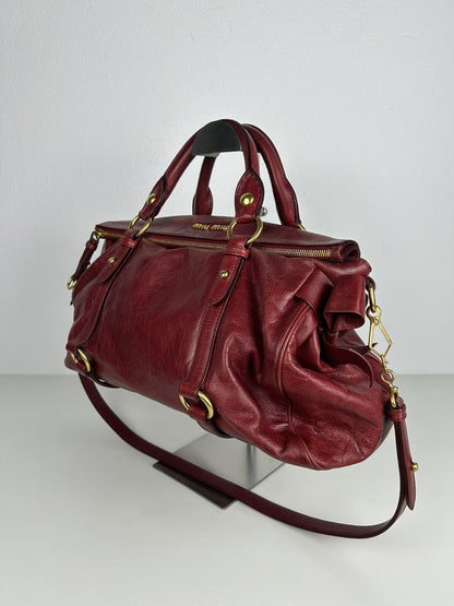Miu miu vitello bow bag in red