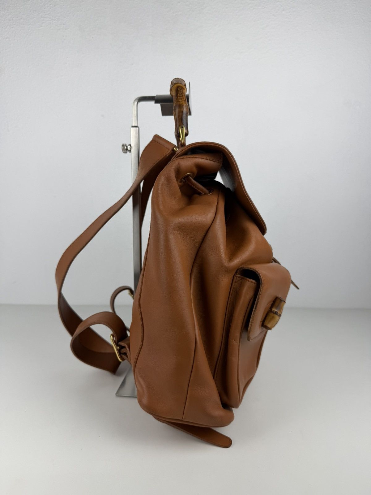 Vintage 80s Gucci bamboo cargo backpack