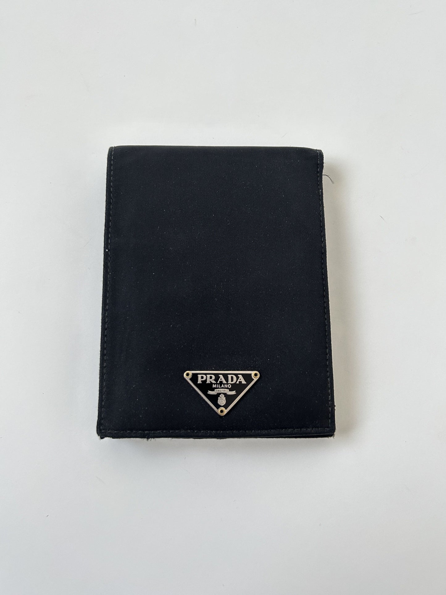 Prada triangle logo nylon bifold wallet