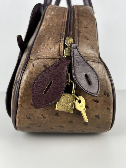 2000 Dior by John Galliano double saddle leather bowling bag