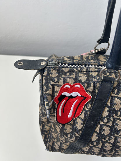 Vintage 80s customised Dior trotter oblique monogram canvas mini bowling bag