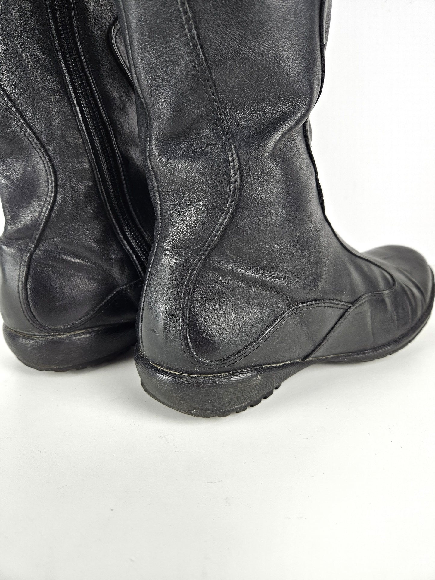 Vintage y2k avant garde leather biker boots