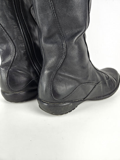 Vintage y2k avant garde leather biker boots