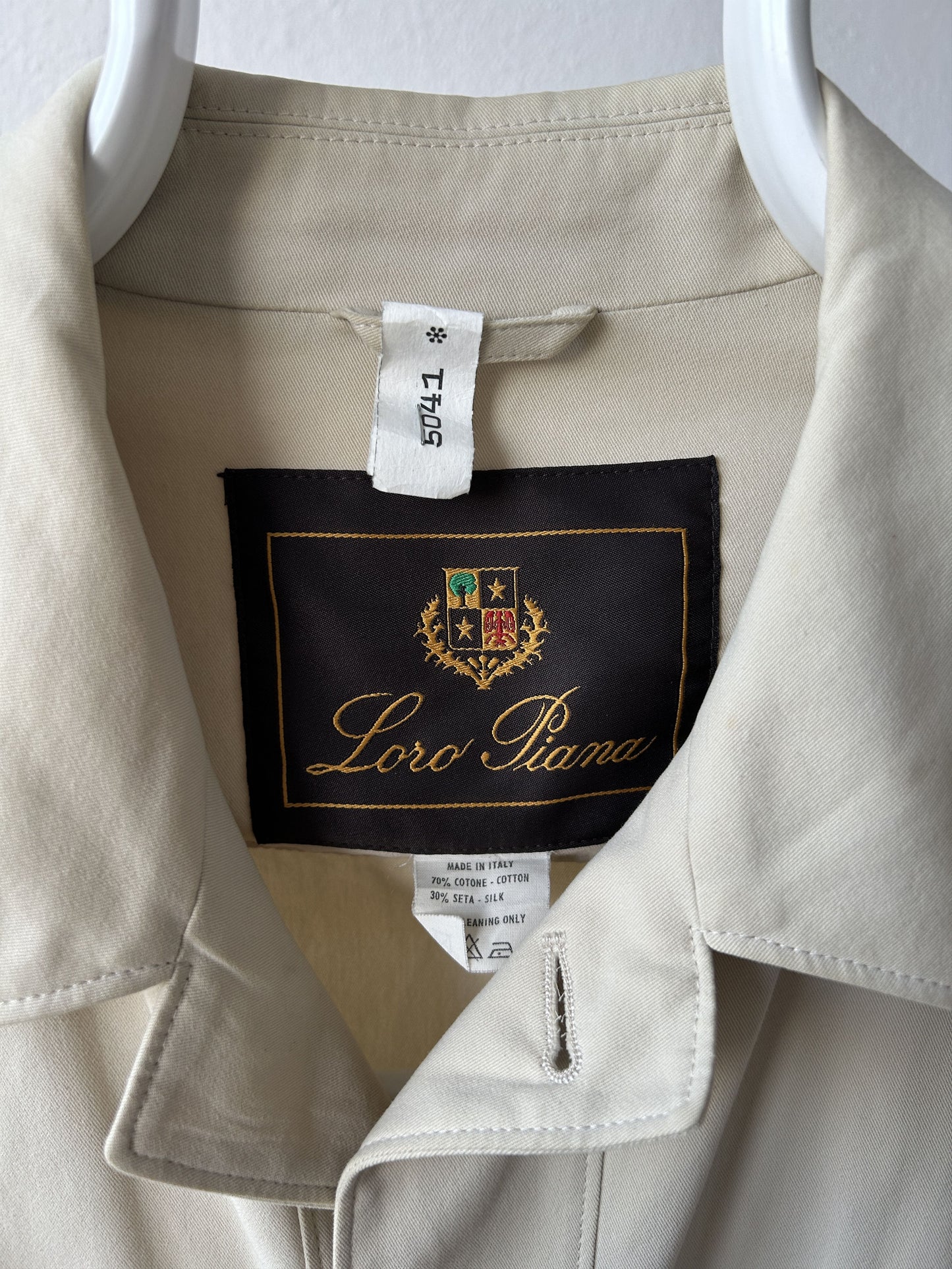Loro piana light cotton and silk overcoat