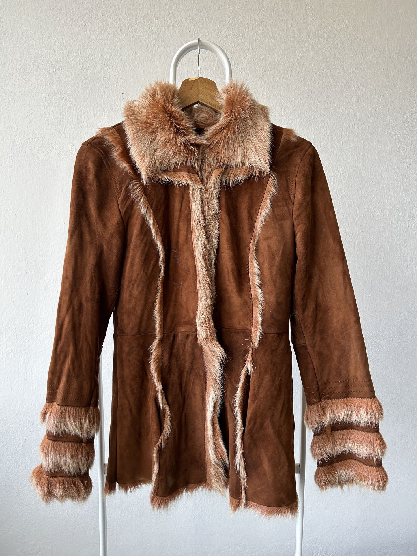 Vintage suede short penny lane/ afghan coat