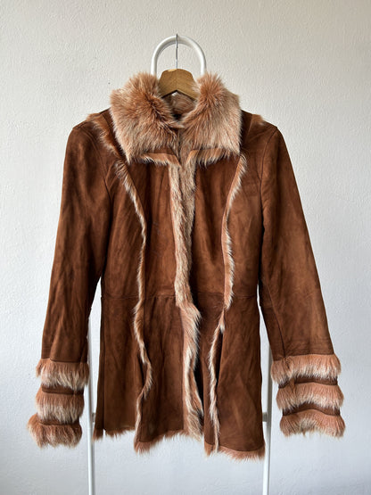 Vintage suede short penny lane/ afghan coat