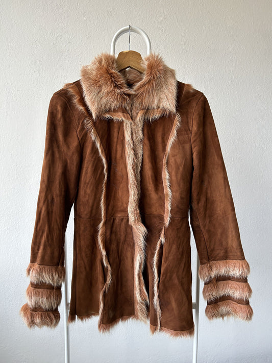 Vintage suede short penny lane/ afghan coat