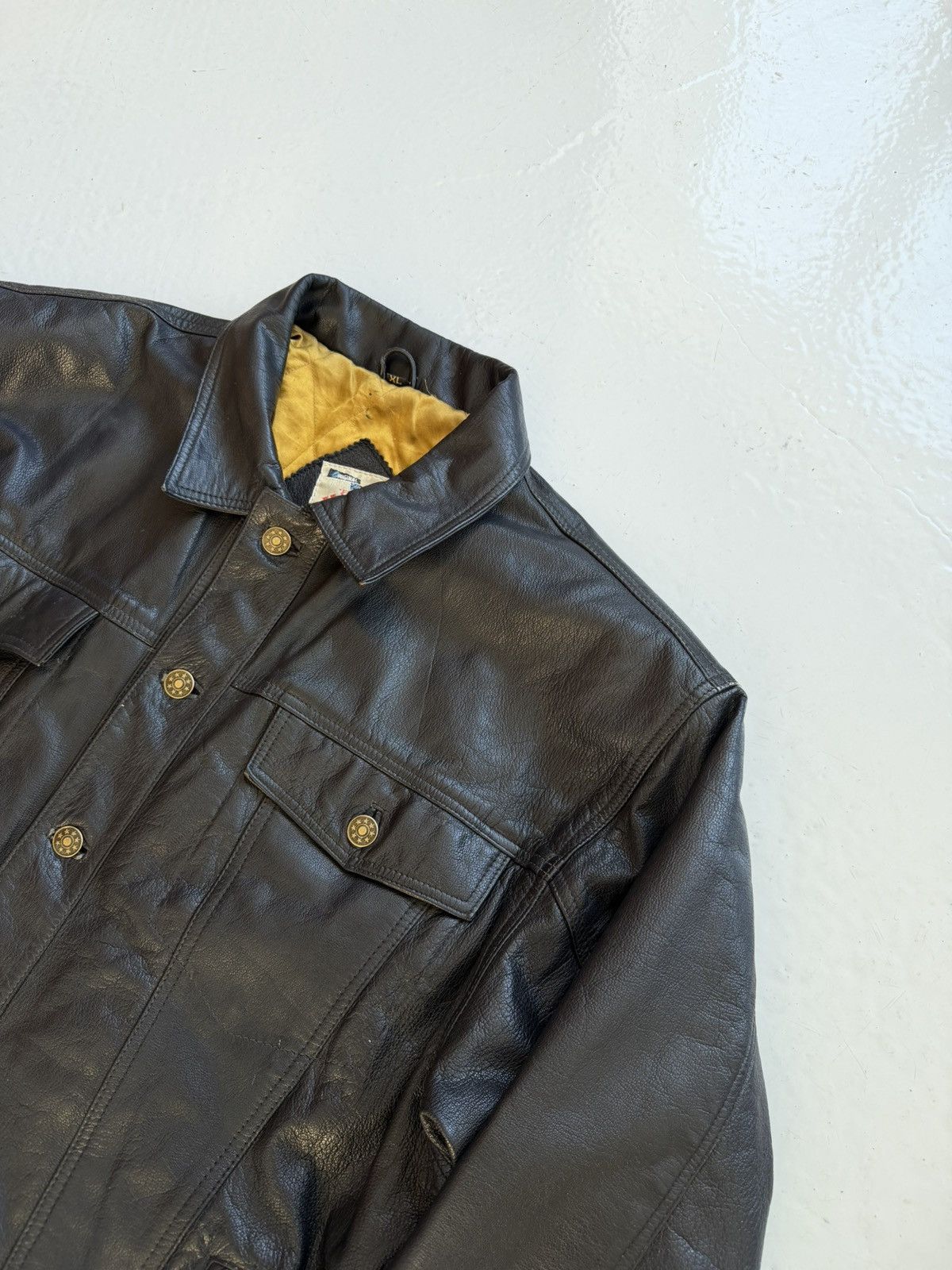 Vintage leather trucker jacket