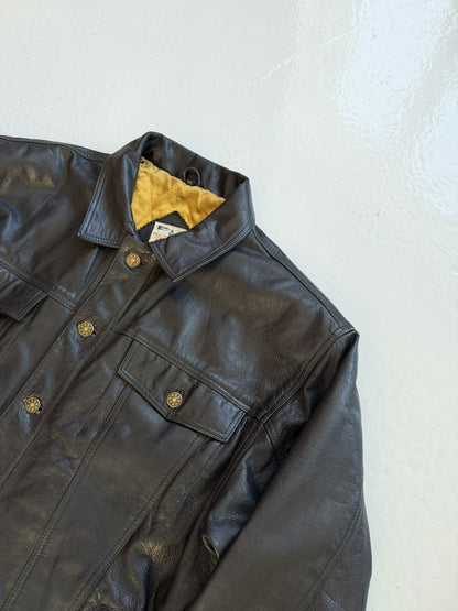 Vintage leather trucker jacket