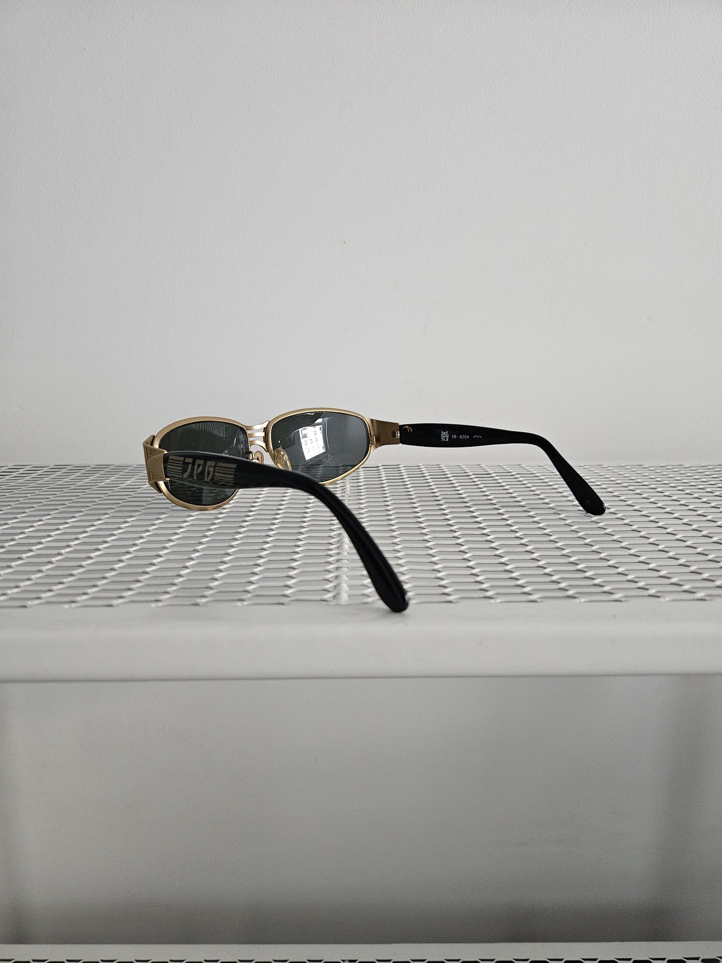 Vtg Jean Paul Gaultier 58-6204 big logo oval sunglasses