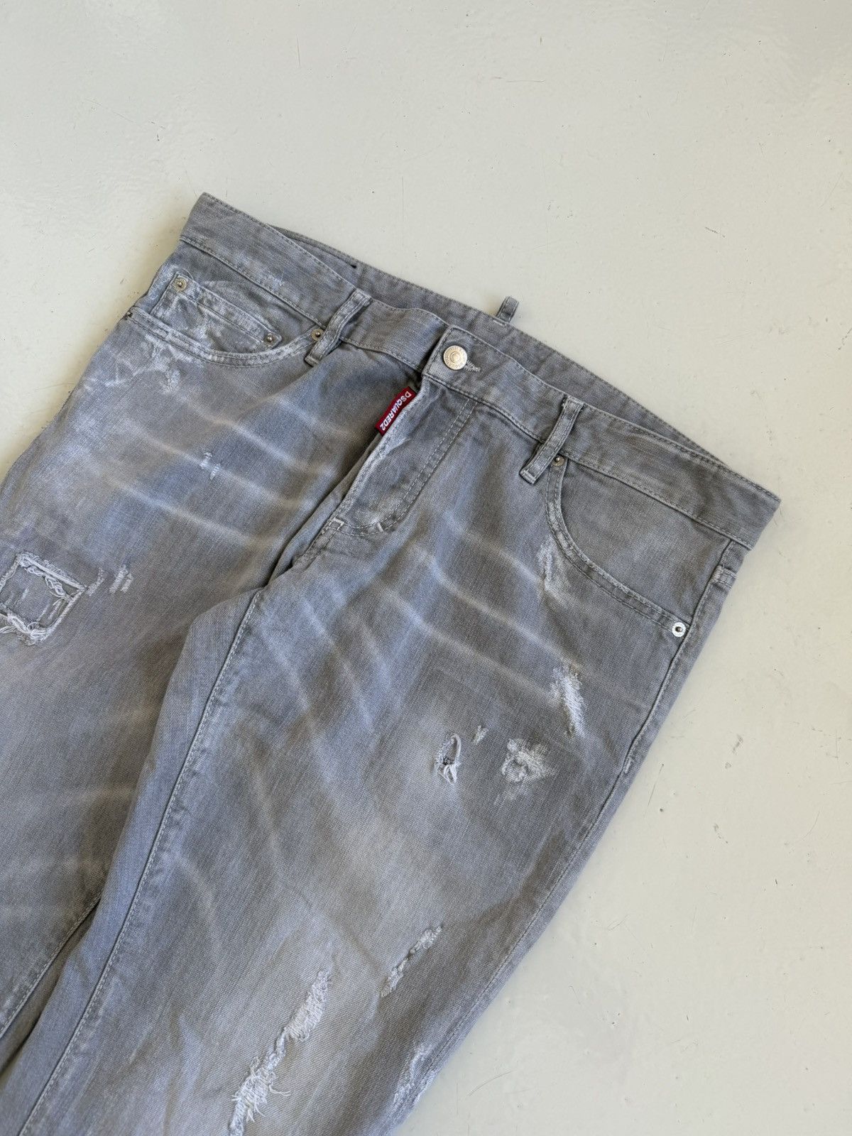 Dsquared2 distressed gray slim jeans