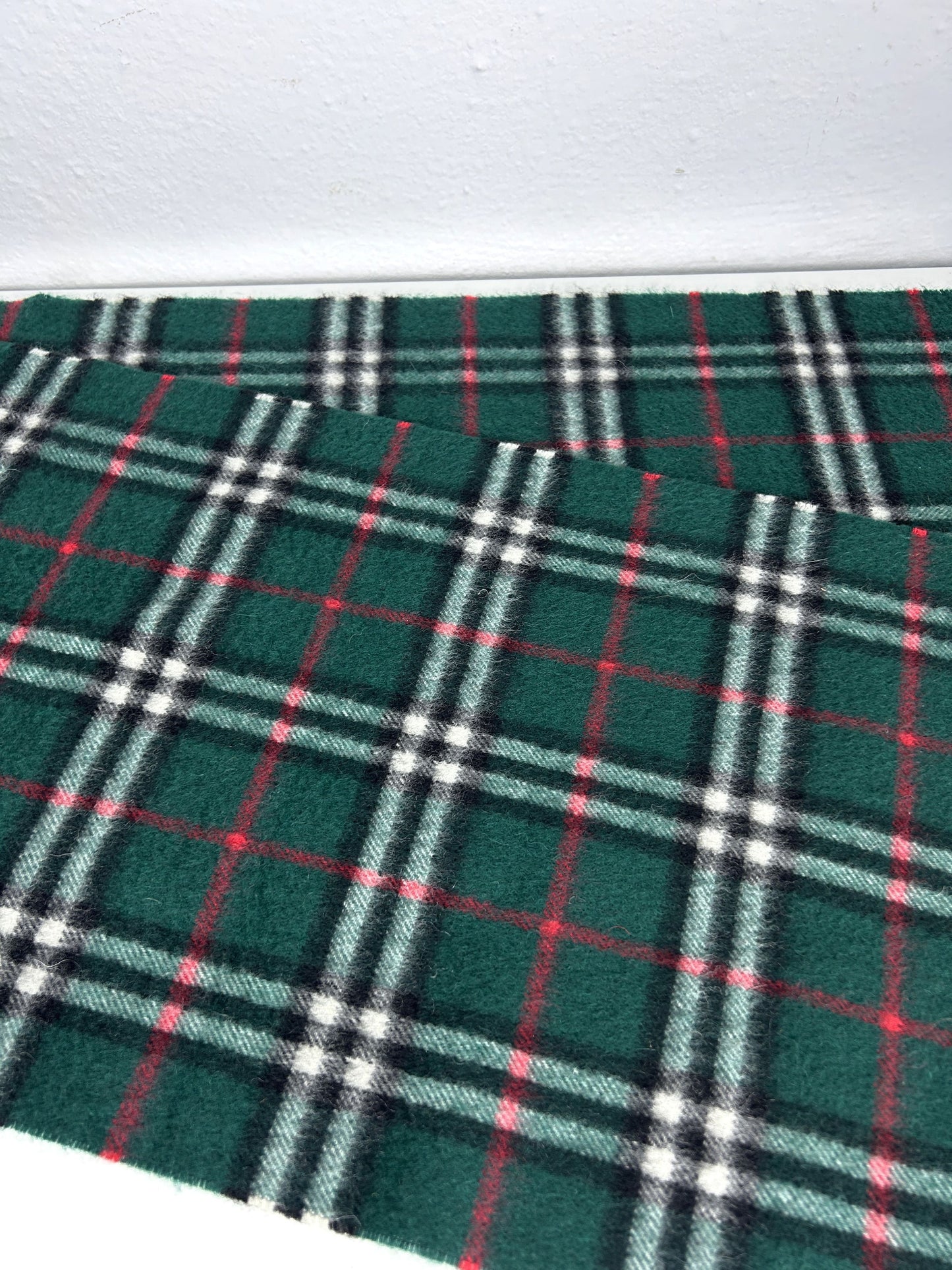 Vintage Burberry green nova check cashmere scarf