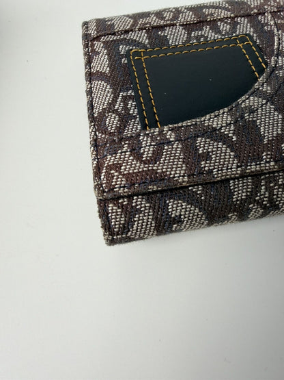 Dior trifold street chic monogram canvas and leather wallet